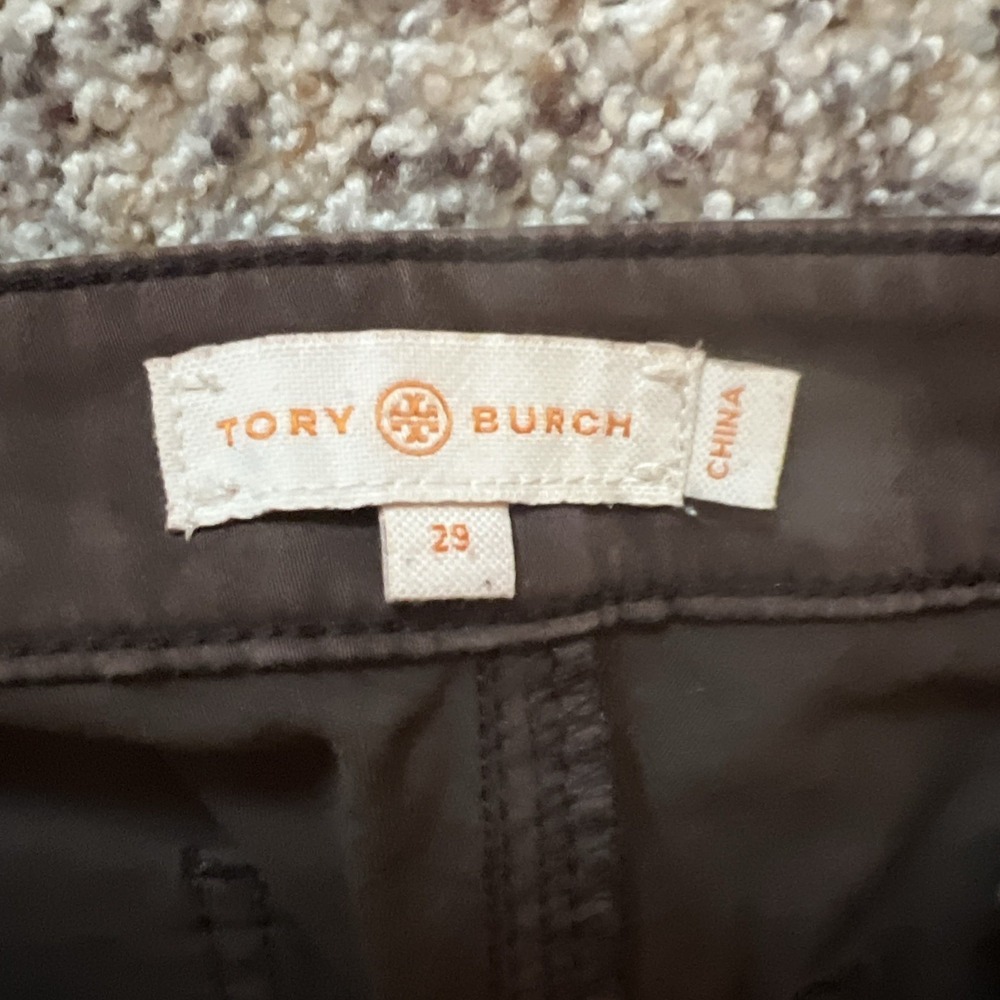 Tory Burch Brown Legging Pants front seam Slim Zip Down Leg  SZ 29 Great Condit - Picture 4 of 12